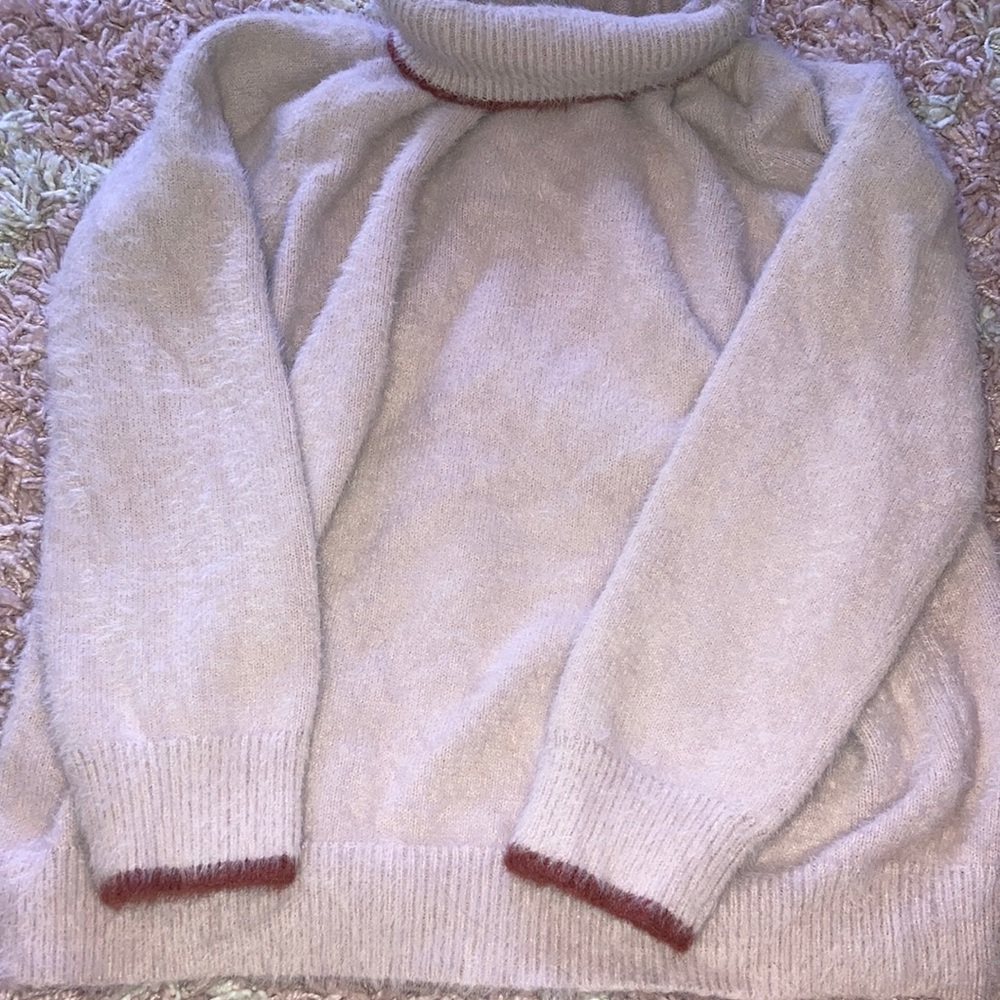 Pink fluffy sweater with turtle neck Size 1X